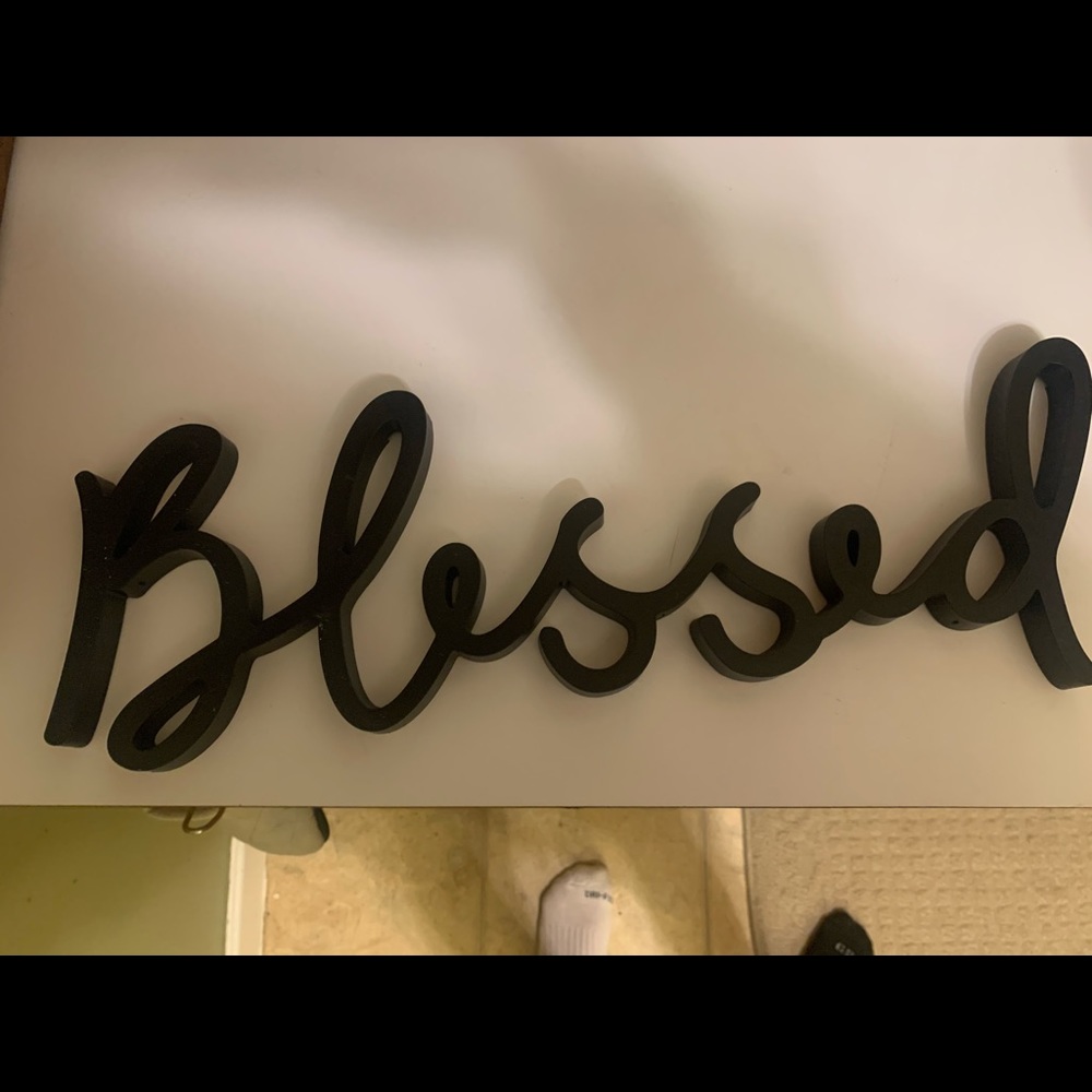 Plastic blessed sign